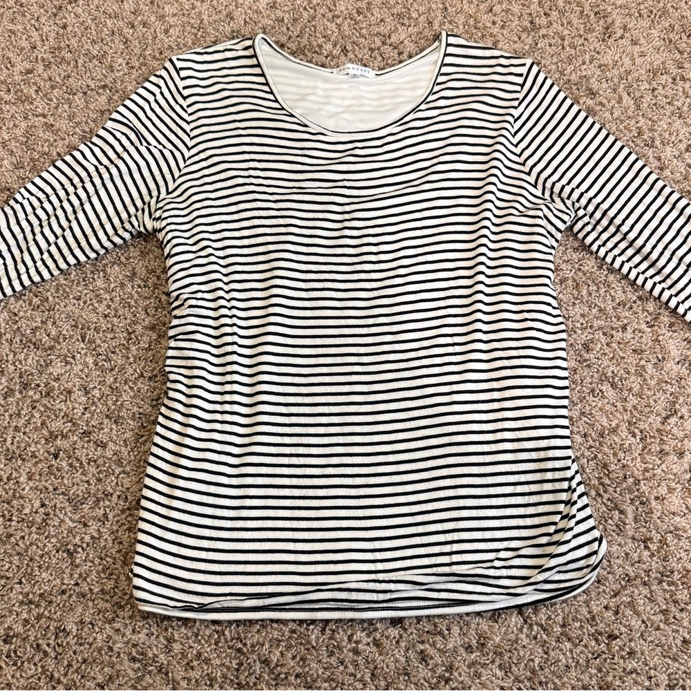 Striped Black and White Women's Top